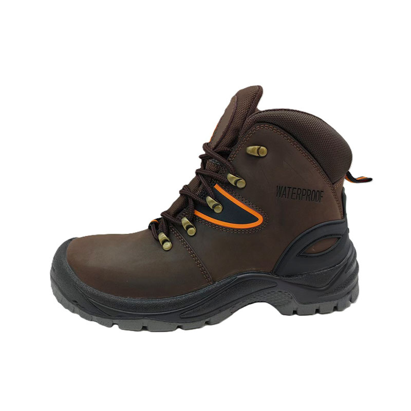 Crazy Horse Leather Anti-slip Safety Shoes