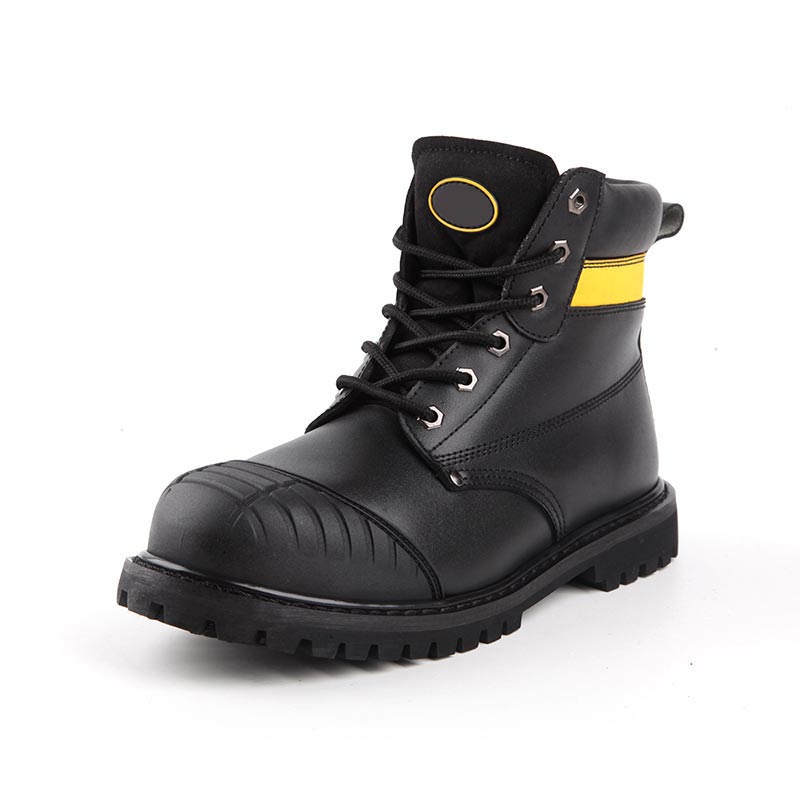 Scarpe antinfortunistiche da costruzione in pelle pieno fiore liscia a taglio medio